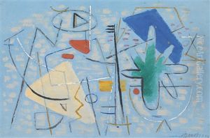 Auf Hellblau (on Light Blue) by Willi Baumeister