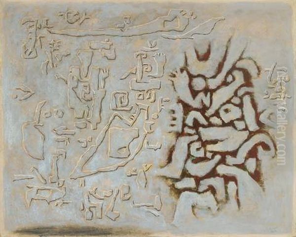 Relief Mit Gruner Figur (uberarbeitet) - view 1