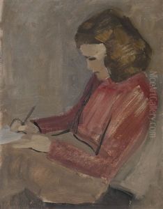 Schreibendes Madchen (agnete Heinrich) by Willi Baumeister