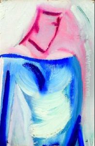 Frau In Blauem Kleid by Willi Baumeister