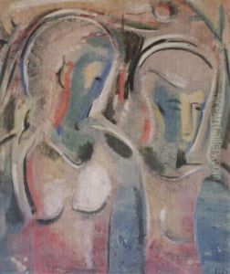 Zwei Madchen by Willi Baumeister