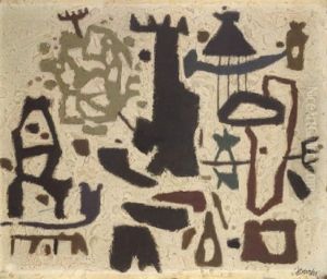 Ohne Titel (afrikanische Landschaft) by Willi Baumeister