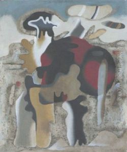 Tertiar-gestalt (waldmensch I) by Willi Baumeister