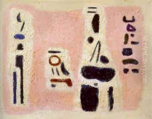 Vier Figuren Auf Rosa by Willi Baumeister