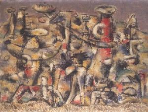 Figurenmauer by Willi Baumeister