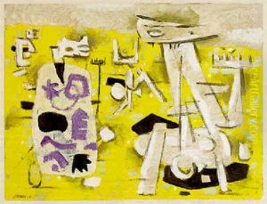 Komposition Mit Gelbem Grund by Willi Baumeister