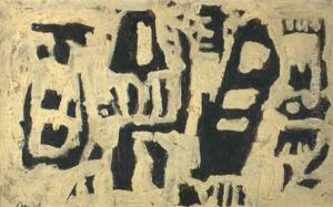 Schwarze Figuren Auf Hellen Grund by Willi Baumeister
