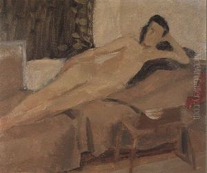 Interieur Mit Liegendem Wieblichen Akt by Willi Baumeister
