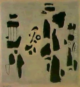 Schwarze Figuren Auf Weiss by Willi Baumeister
