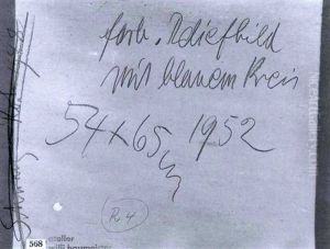Farb. Reliefbild Mit Blauem Kreis by Willi Baumeister