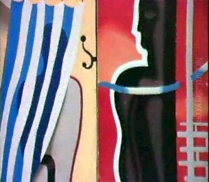 Badende Vor Roter Flache by Willi Baumeister