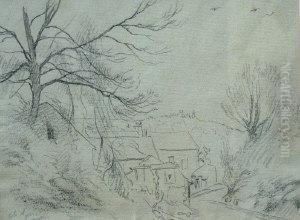 Village Landscape by Jean-Charles Cazin