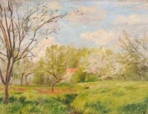 Pommiers En Fleurs by Jean-Charles Cazin