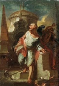 Ein Apostel Von Damonen Bedroht by Johann Wolfgang Baumgartner