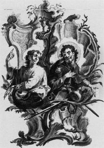 Bildnisbusten Der Hll. Johannes Ev. Und Jakobus D. A