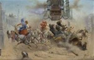 La Course De Chars by Adolf (Constantin) Baumgartner-Stoiloff
