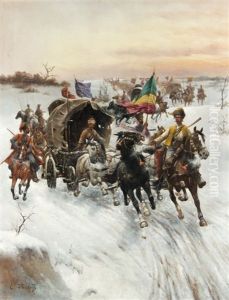 Gold Transport In Siberia by Adolf (Constantin) Baumgartner-Stoiloff