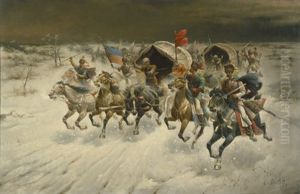 Ein Sibirischer Goldtransport Im Vollen Galopp