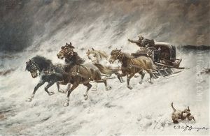 Eine Unheimliche Fahrt by Adolf (Constantin) Baumgartner-Stoiloff