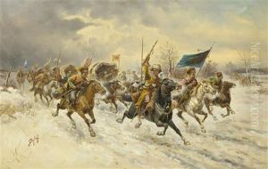 Goldtransport In Sibirien by Adolf (Constantin) Baumgartner-Stoiloff