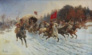The Siberian Gold Convoy by Adolf (Constantin) Baumgartner-Stoiloff