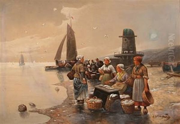 Fishermens' Wives On A Beach - view 1