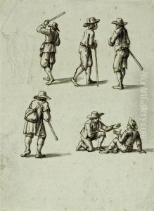 Sheet With Various Studies Of A Cowherd