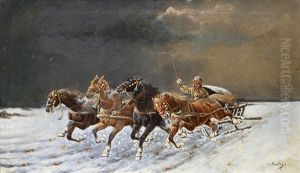 The Sleigh by Adolf (Constantin) Baumgartner-Stoiloff