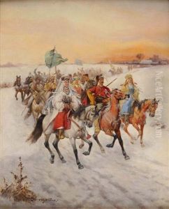 Wedding Procession by Adolf (Constantin) Baumgartner-Stoiloff