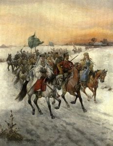 Procession D'un Mariage by Adolf (Constantin) Baumgartner-Stoiloff