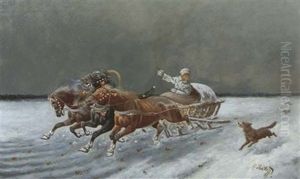 The Troika Ride by Adolf (Constantin) Baumgartner-Stoiloff