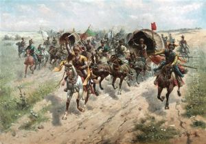 The Gold Convoy In Summer by Adolf (Constantin) Baumgartner-Stoiloff