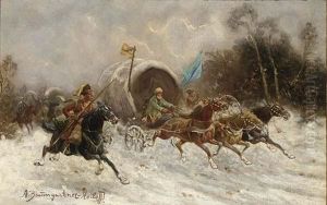 The Siberian Gold Convoy by Adolf (Constantin) Baumgartner-Stoiloff