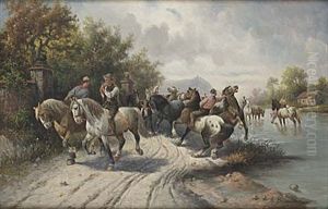 Pa Vag Till Hastmarknaden by Adolf (Constantin) Baumgartner-Stoiloff