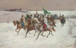The Wedding Procession by Adolf (Constantin) Baumgartner-Stoiloff