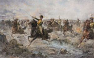 Kosakenreiter Im Angriff. Baumgartner by Adolf (Constantin) Baumgartner-Stoiloff