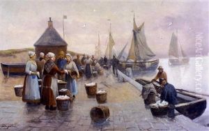 Kalasatama (the Fishing Harbour) by Adolf (Constantin) Baumgartner-Stoiloff