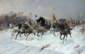 Siberian Gold Convoy by Adolf (Constantin) Baumgartner-Stoiloff