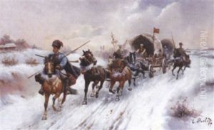 Siberian Gold Convoy by Adolf (Constantin) Baumgartner-Stoiloff