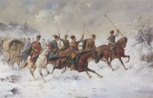 Cossack Cavalry Charge Through Snow