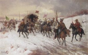 The Siberian Gold Convoy by Adolf (Constantin) Baumgartner-Stoiloff