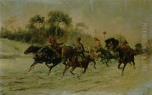 L'escorte by Adolf (Constantin) Baumgartner-Stoiloff