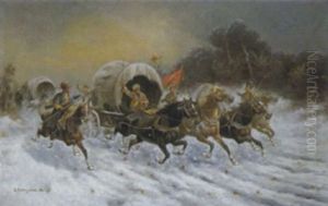 Kossakentrupp In Winterlandschaft