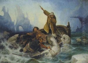 Hungrige Eisbaren by Adolf (Constantin) Baumgartner-Stoiloff