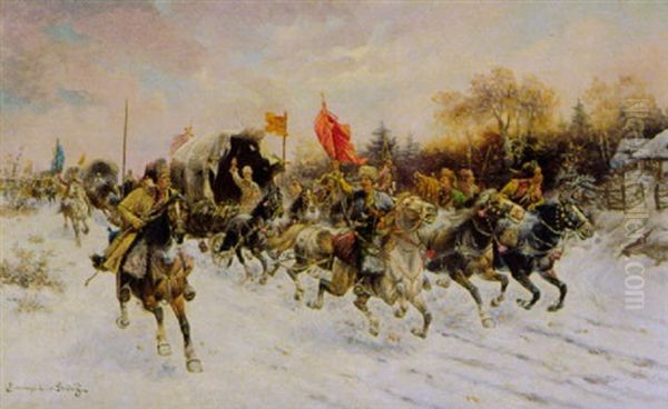 Kosakeneinheit In Wildem Galopp - view 1