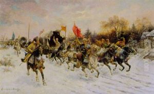 Kosakeneinheit In Wildem Galopp