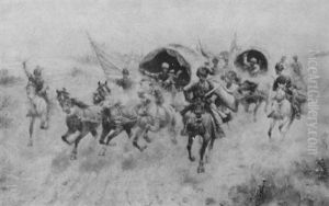 Cavalry Charge by Adolf (Constantin) Baumgartner-Stoiloff