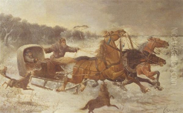 Wolves Attacking Travellers In A Troika - view 1