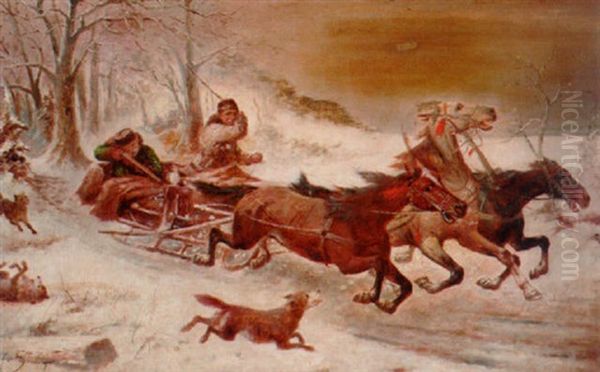 Troikas Pursued By Wolves - view 1