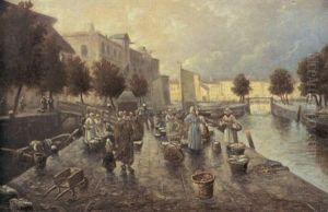 Pa Fisktorget by Adolf (Constantin) Baumgartner-Stoiloff